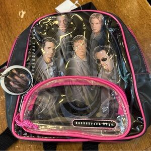Backstreet Boys Vintage Y2K Black and Pink Backpack NWT